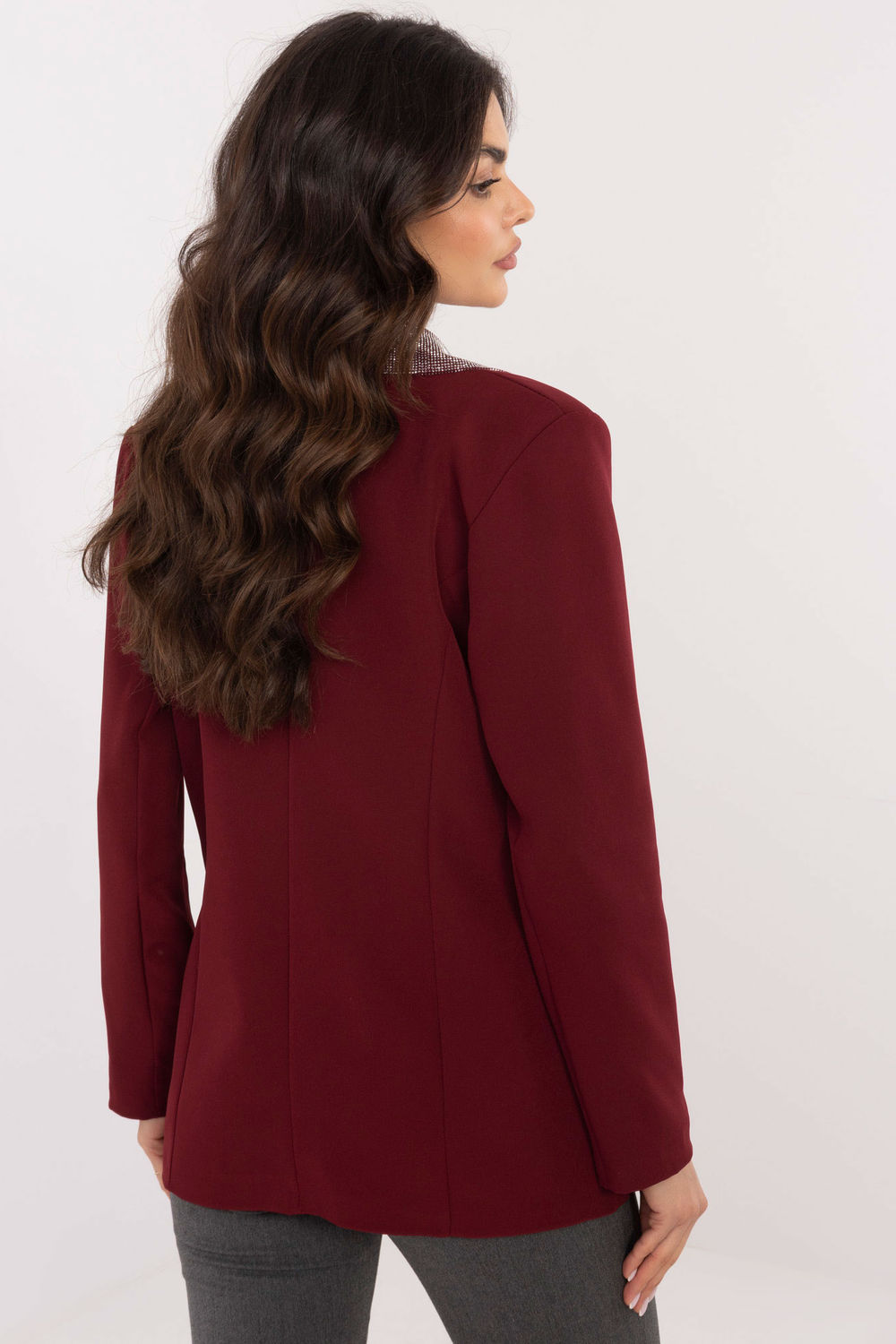 Marynarka Model DHJ-MA-19926.85P Bordo - Italy Moda203330 - Czerwony - obrazek 3