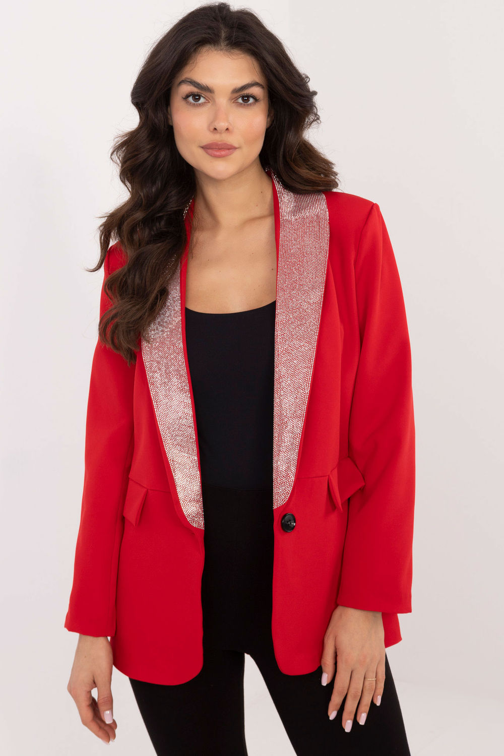 Marynarka Model DHJ-MA-19926.85P Red - Italy Moda203332 - Czerwony