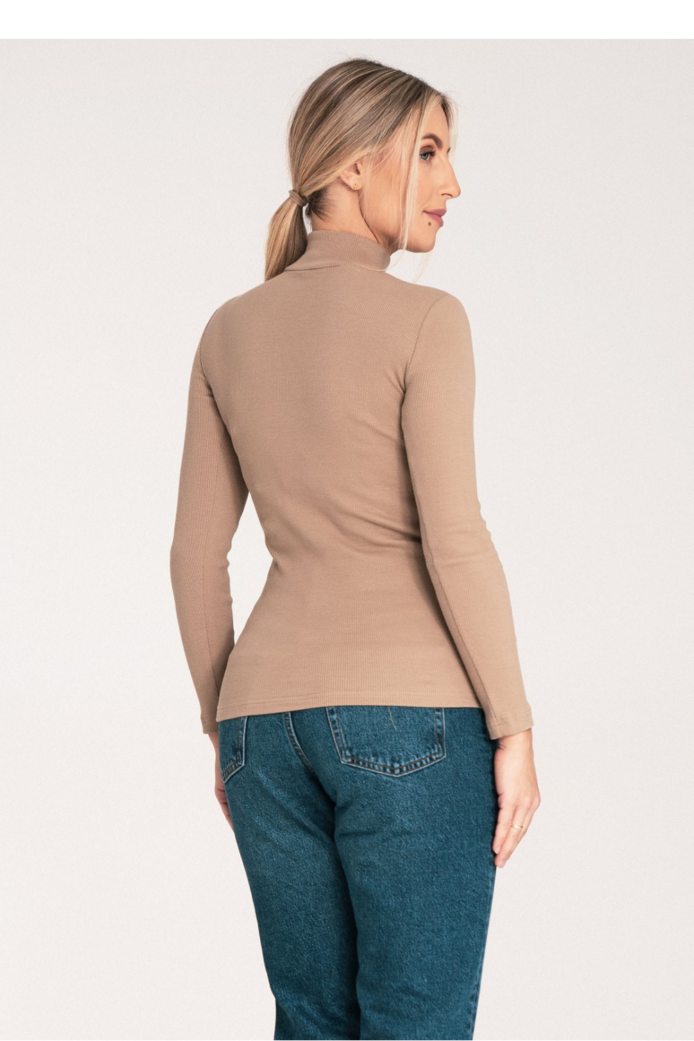 Golf Damski Model M1058 Beige - Figl203357 - Beżowy - obrazek 3