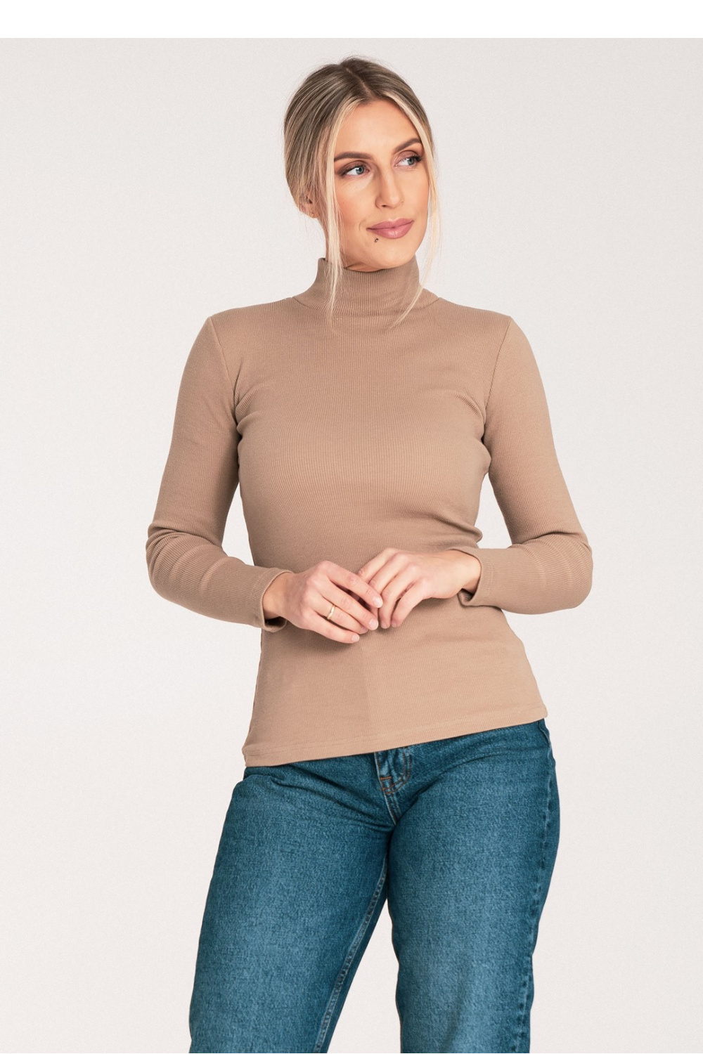 Golf Damski Model M1058 Beige - Figl203357 - Beżowy - obrazek 4