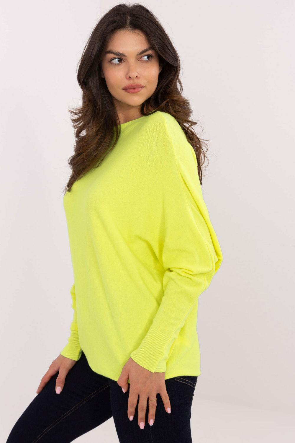 Sweter Damski Model DHJ-SW-8862.91 Fluo Yellow - Italy Moda203810 - Żółty - obrazek 2