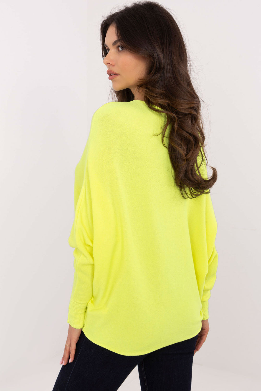 Sweter Damski Model DHJ-SW-8862.91 Fluo Yellow - Italy Moda203810 - Żółty - obrazek 3