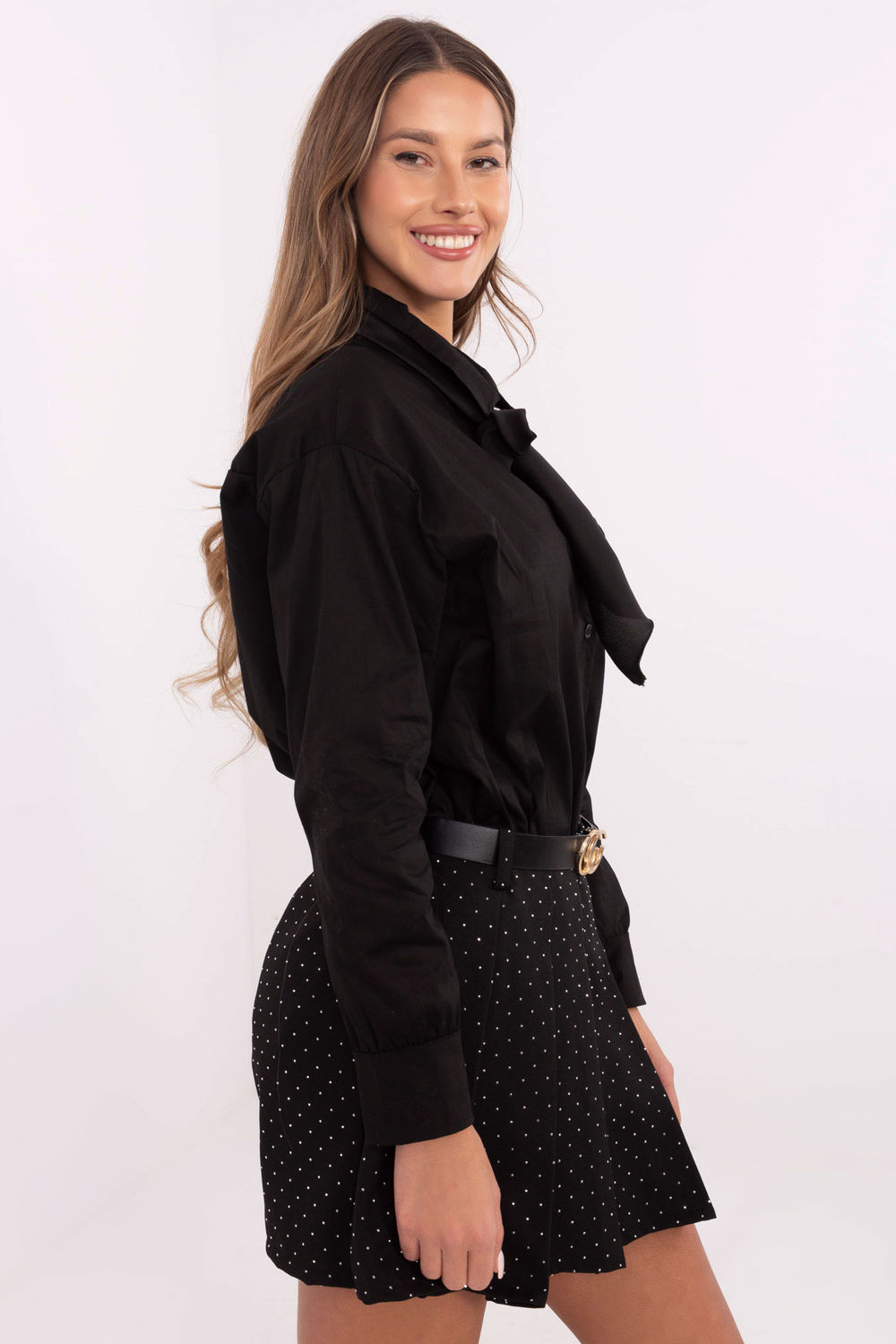 Koszula Damska Model DHJ-KS-9236.92P Black - Italy Moda203944 - Czarny - obrazek 2