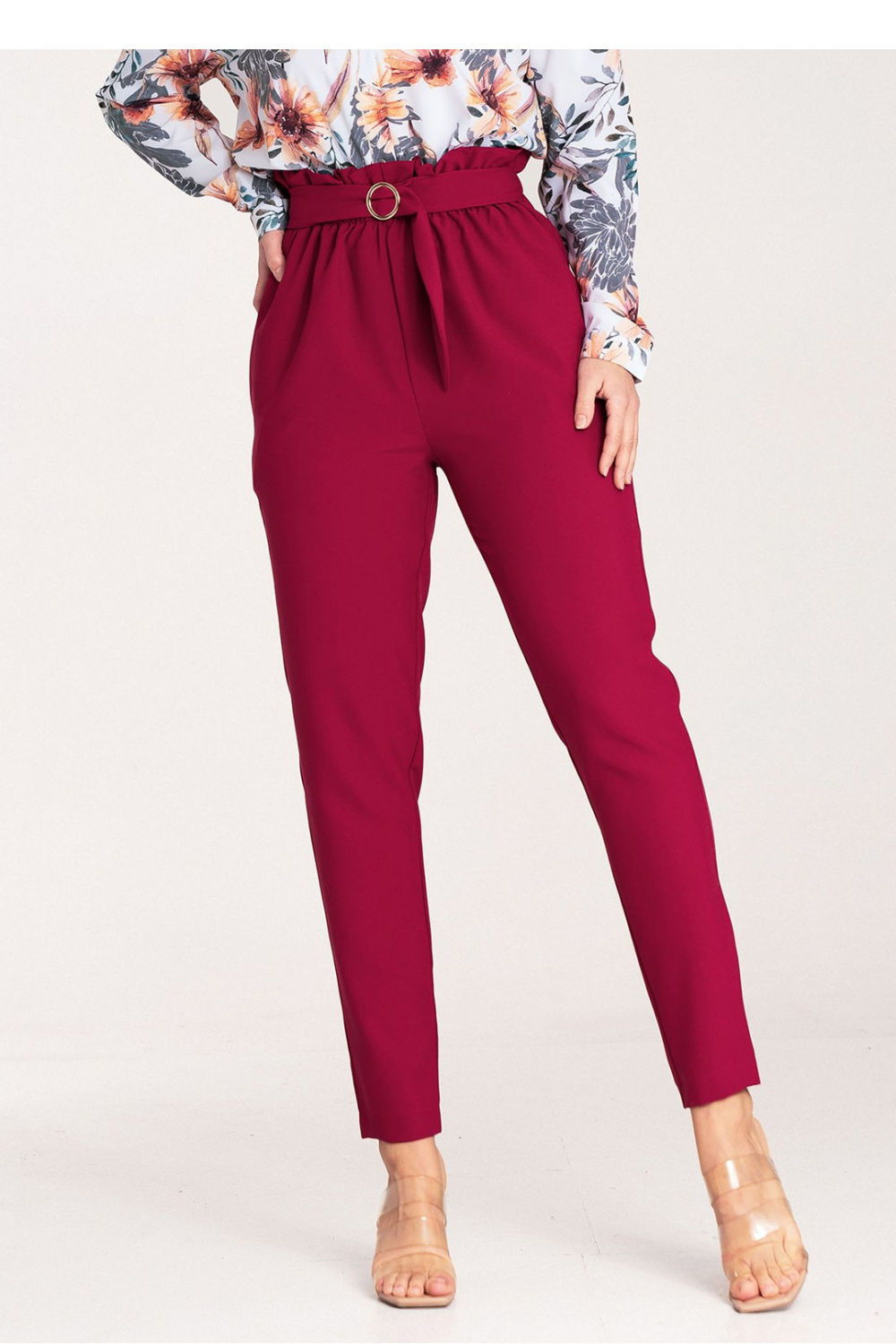 Spodnie Damskie Model M1072 Bordo - Figl204300 - Czerwony