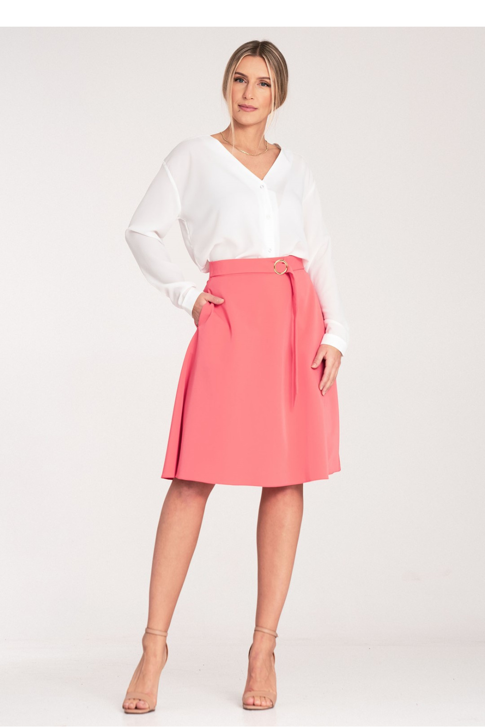 Spódnica Model M1074 Coral - Figl204318 - Różowy