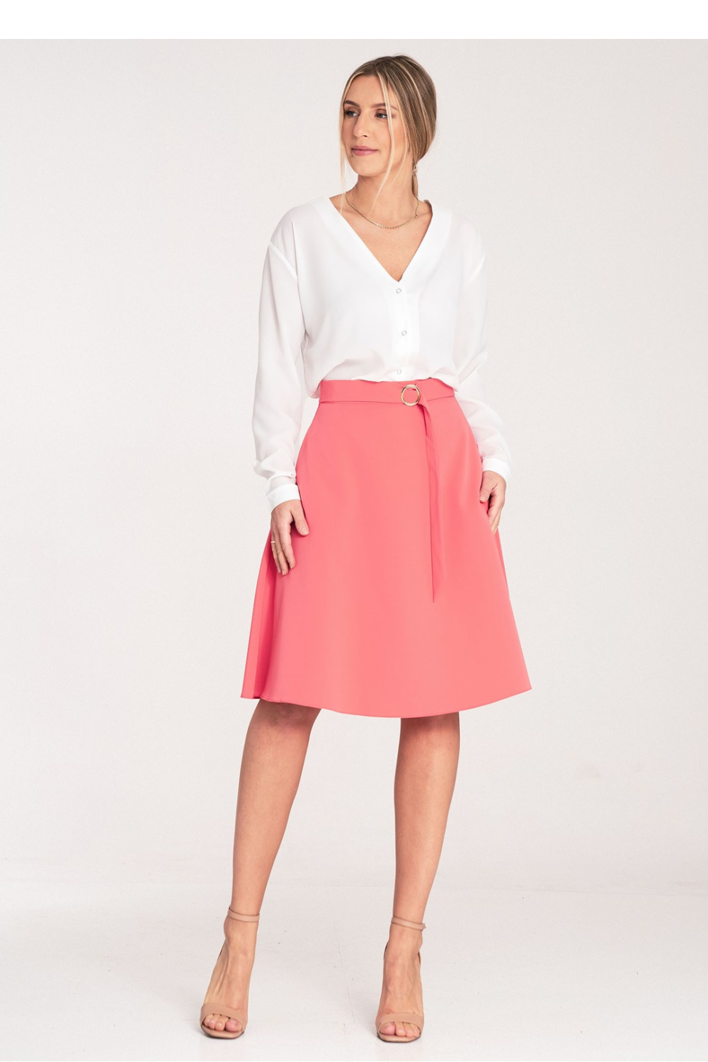 Spódnica Model M1074 Coral - Figl204318 - Różowy - obrazek 2