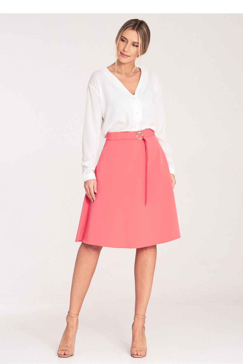 Spódnica Model M1074 Coral - Figl204318 - Różowy - obrazek 4