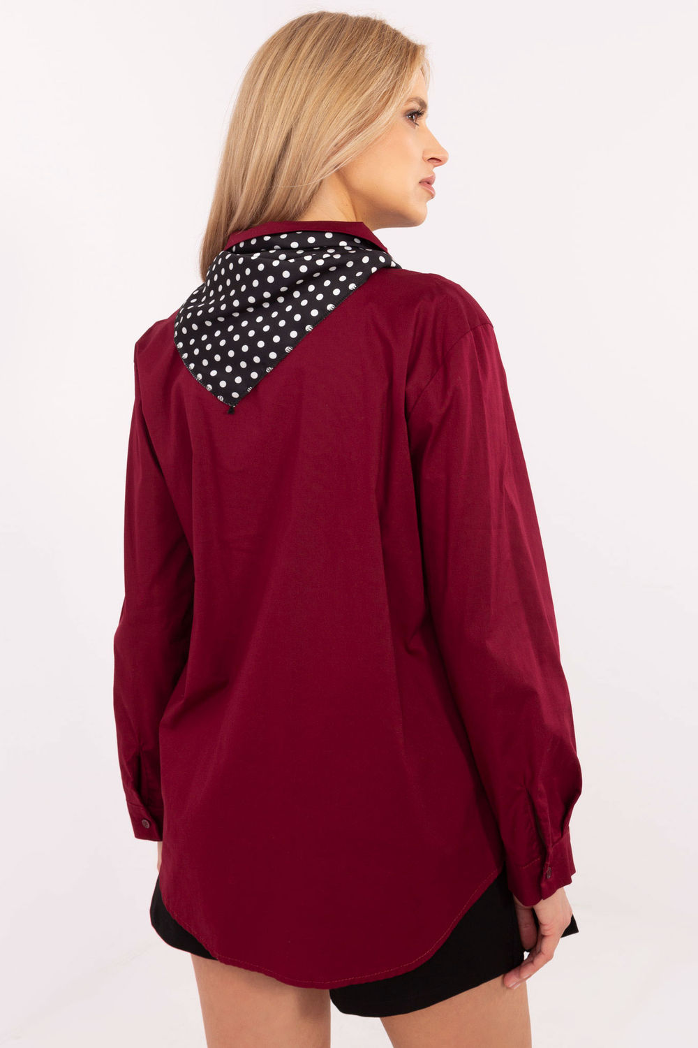 Koszula Damska Model DHJ-KS-20172.36P Bordo - Italy Moda204365 - Czerwony - obrazek 3