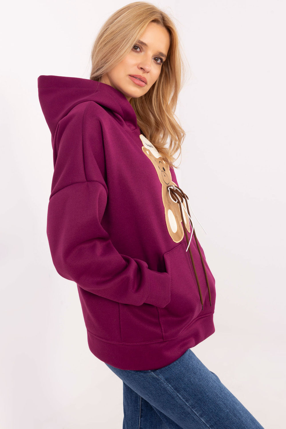 Bluza Damska Model DHJ-BL-A8695.65P Violet - Italy Moda204378 - Fioletowy - obrazek 2