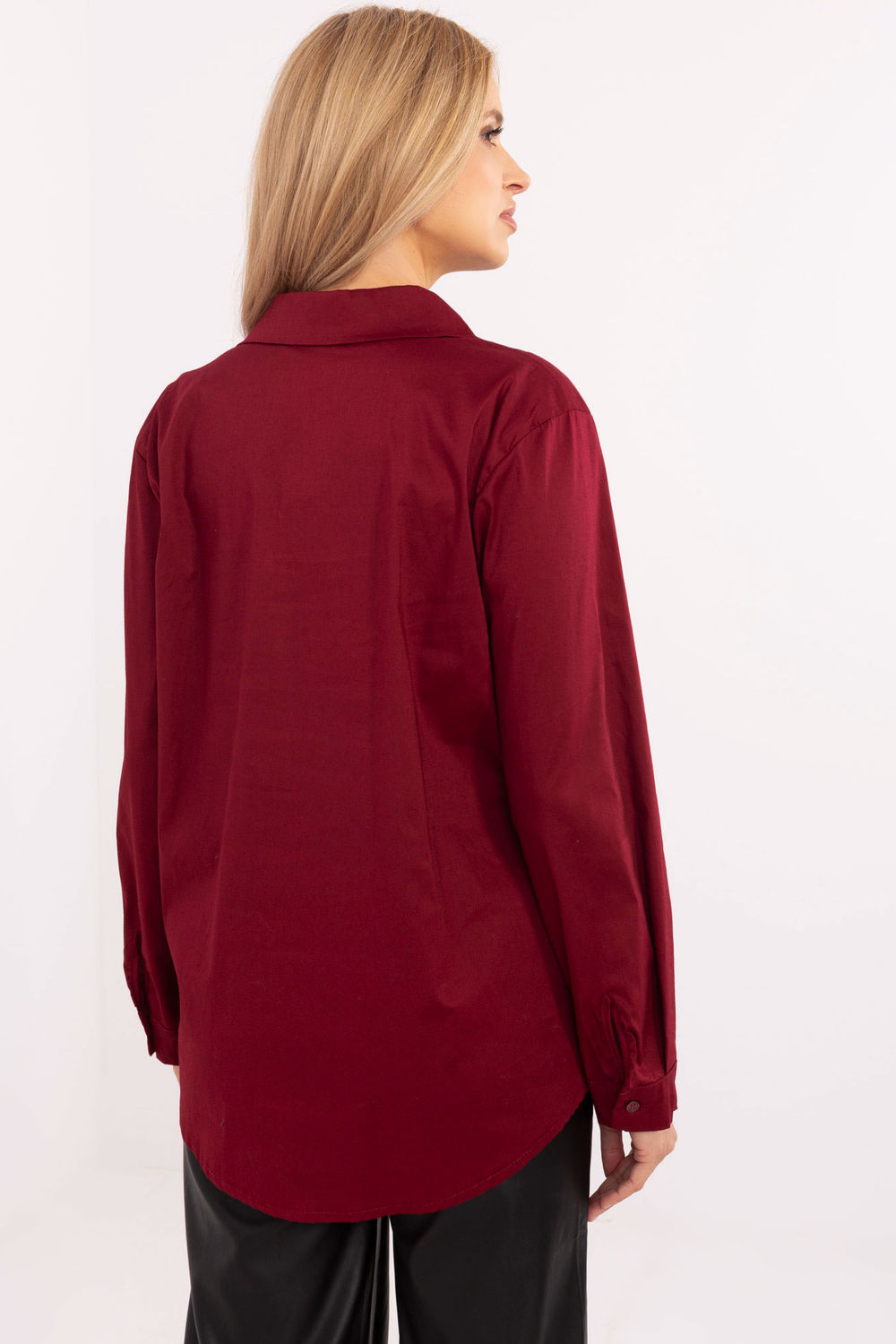 Koszula Damska Model DHJ-KS-20132.04P Bordo - Italy Moda204380 - Czerwony - obrazek 3