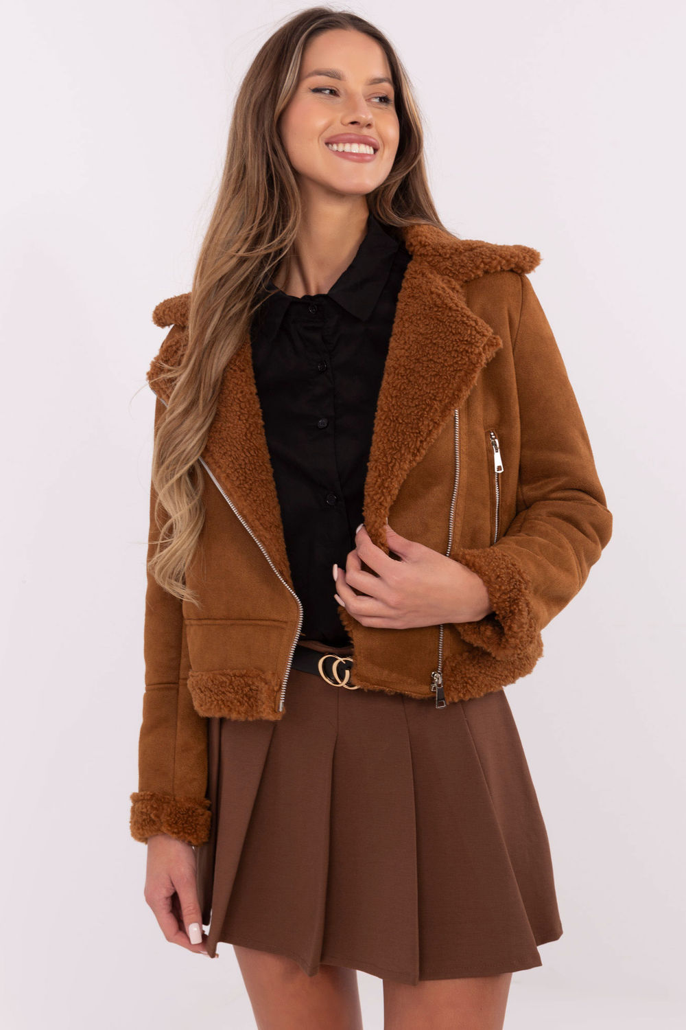 Kurtka Damska Model MI-KR-21848.71 Light Brown - Italy Moda204392 - Brązowy