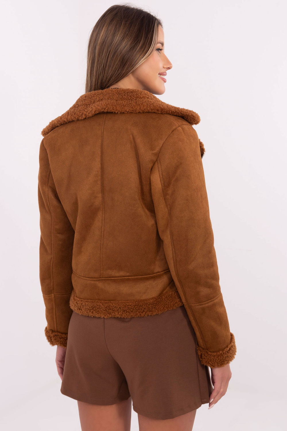 Kurtka Damska Model MI-KR-21848.71 Light Brown - Italy Moda204392 - Brązowy - obrazek 3