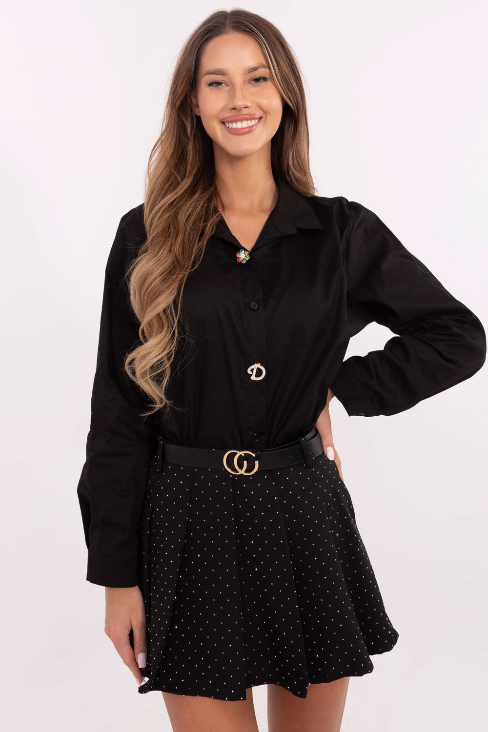 Koszula Damska Model DHJ-KS-20132.04P Black - Italy Moda204396 - Czarny
