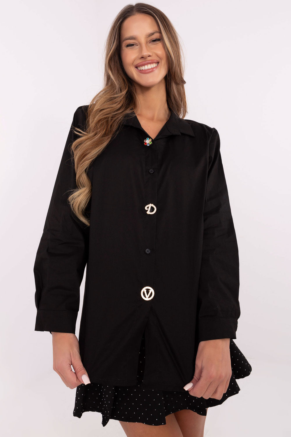 Koszula Damska Model DHJ-KS-20132.04P Black - Italy Moda204396 - Czarny - obrazek 2