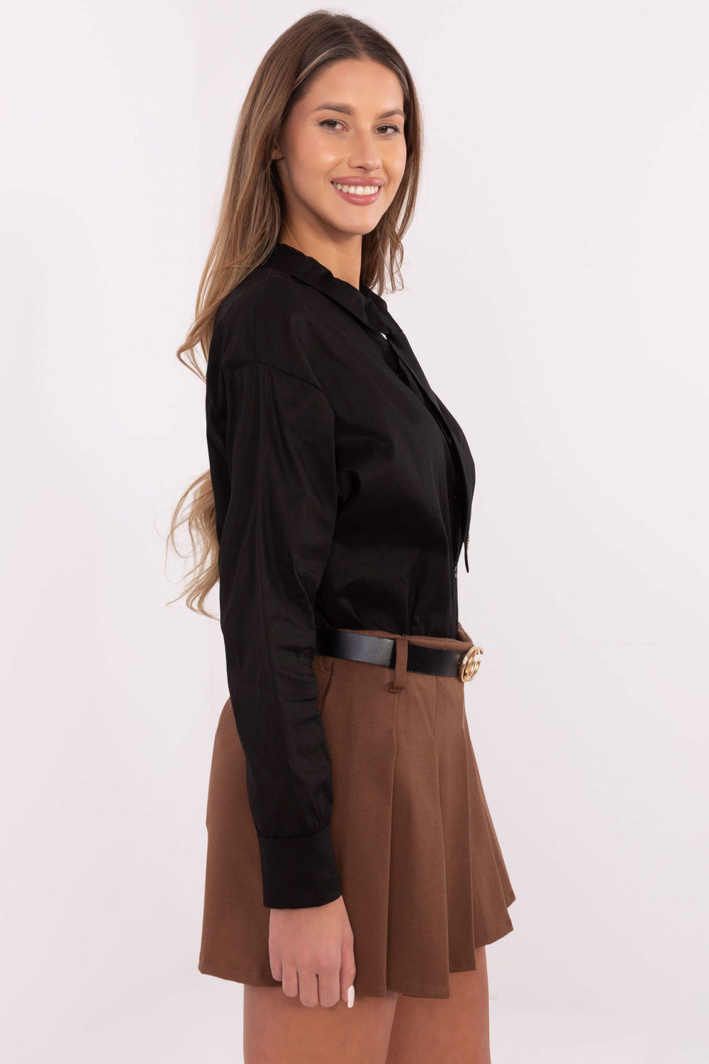 Koszula Damska Model DHJ-KS-9213.86 Black - Italy Moda204397 - Czarny - obrazek 2