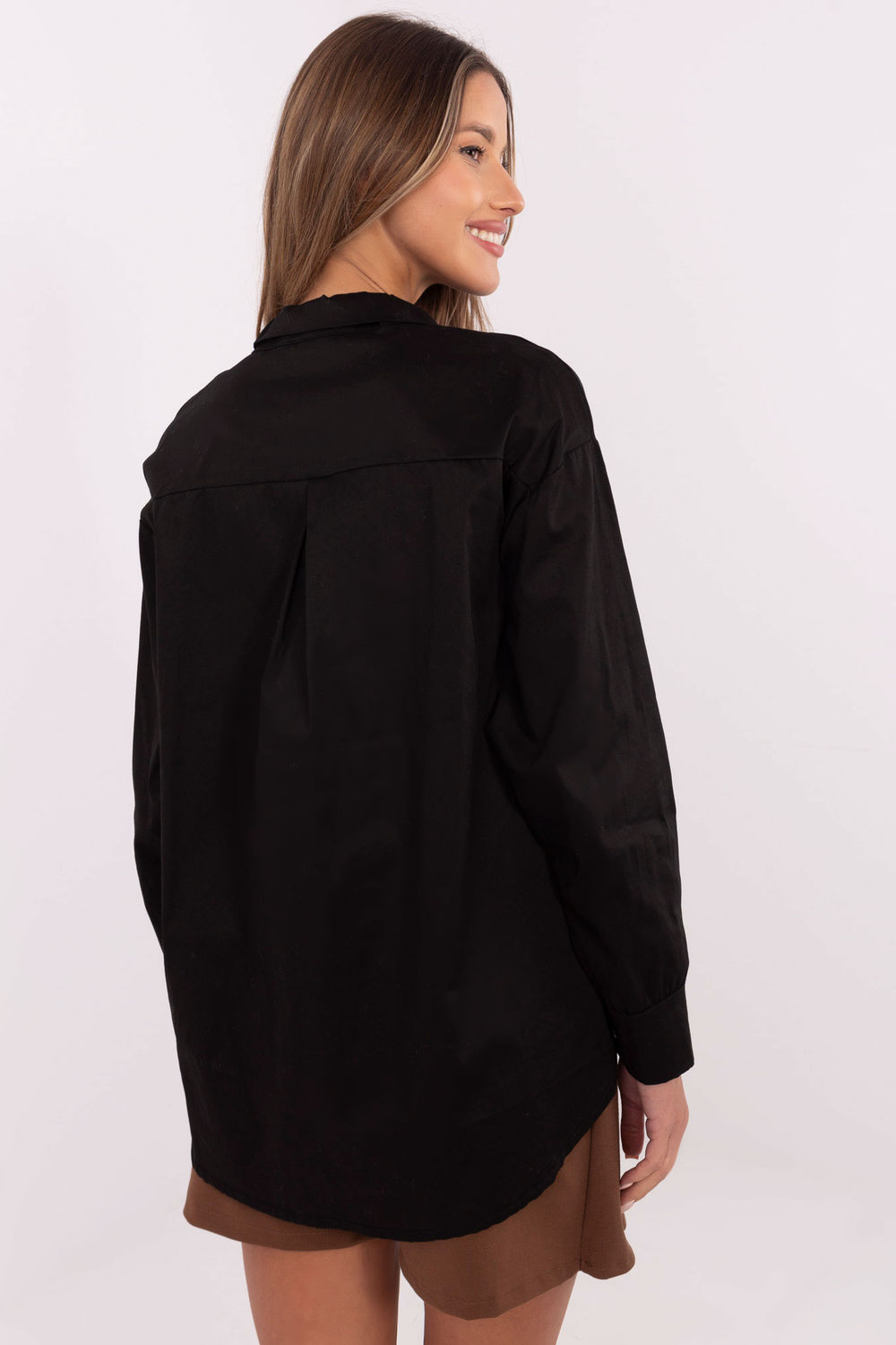 Koszula Damska Model DHJ-KS-9213.86 Black - Italy Moda204397 - Czarny - obrazek 3