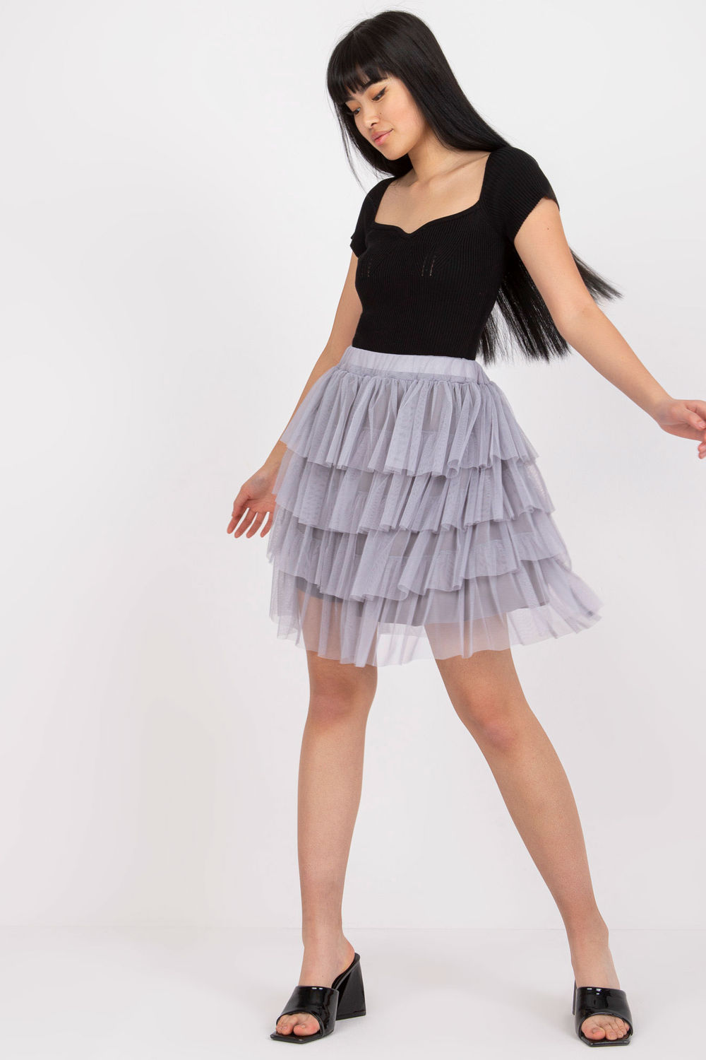 Spódnica Model TW-SD-BI-0517.84 Grey - Och Bella206148 - Szary - obrazek 2