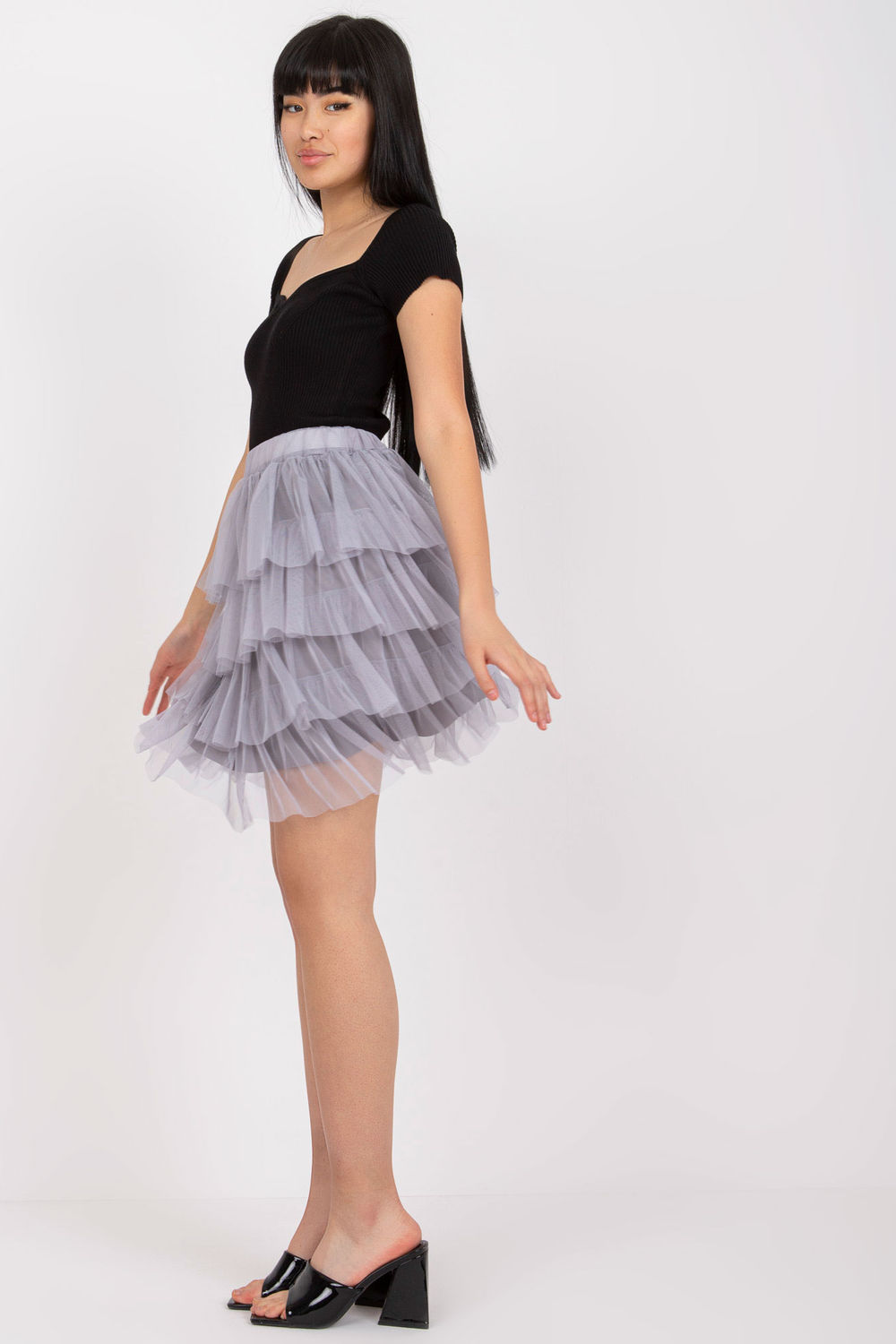 Spódnica Model TW-SD-BI-0517.84 Grey - Och Bella206148 - Szary - obrazek 3
