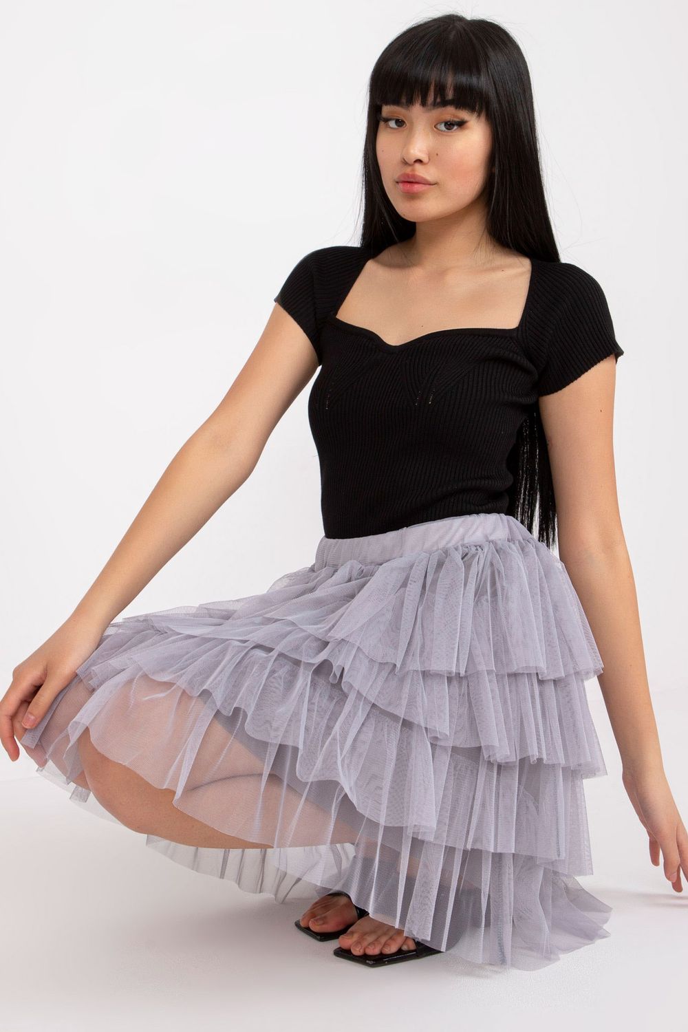 Spódnica Model TW-SD-BI-0517.84 Grey - Och Bella206148 - Szary - obrazek 4