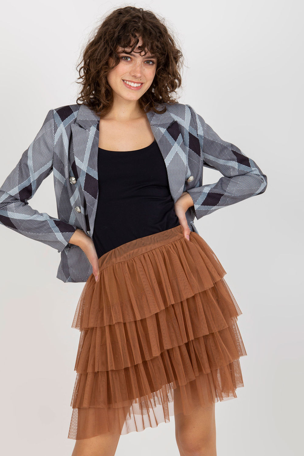 Spódnica Model TW-SD-BI-0517.84 Light Brown - Och Bella206150 - Brązowy