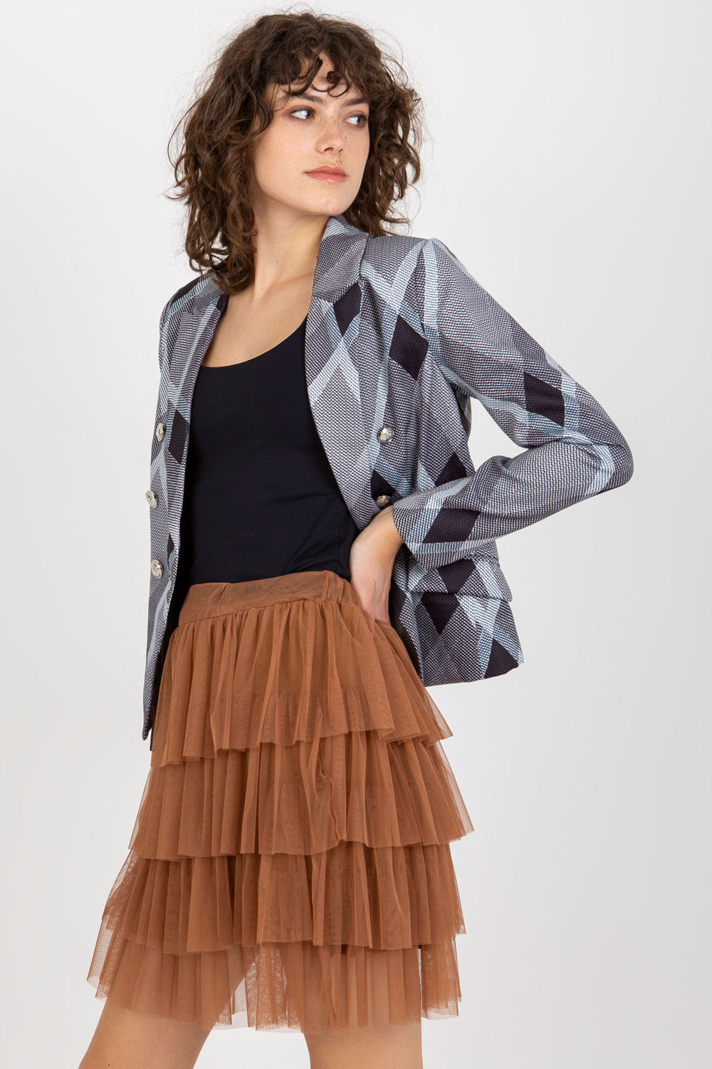 Spódnica Model TW-SD-BI-0517.84 Light Brown - Och Bella206150 - Brązowy - obrazek 2
