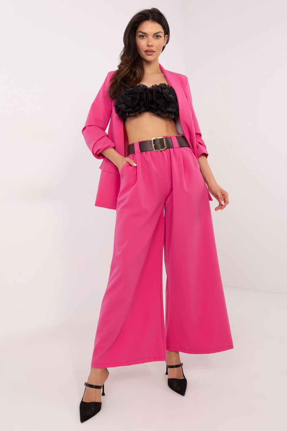 Spodnie Damskie Model DHJ-SP-5583-1.83 Dark Pink - Italy Moda206409 - Różowy