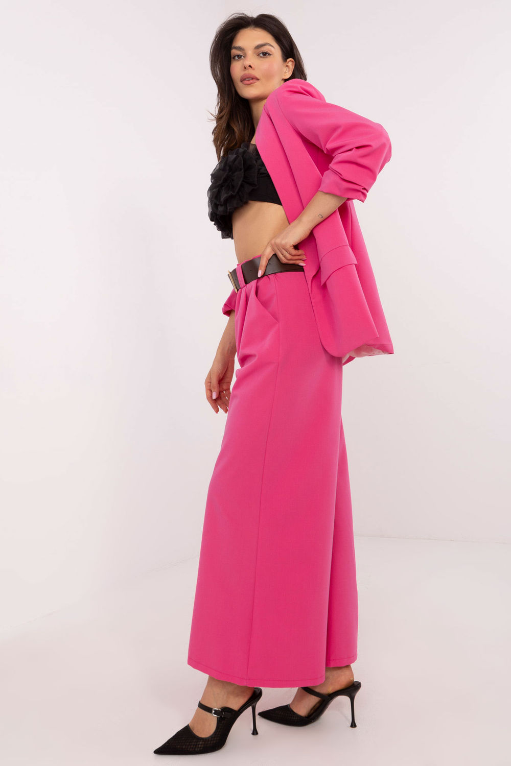 Spodnie Damskie Model DHJ-SP-5583-1.83 Dark Pink - Italy Moda206409 - Różowy - obrazek 2