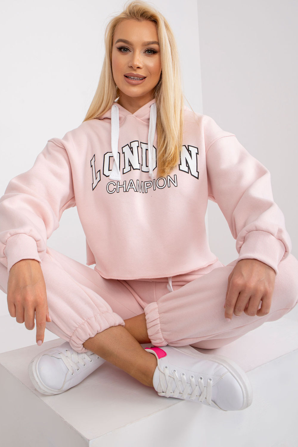 Spodnie Komplet Model EM-KMPL-720.01 White/Pink - Ex Moda206668 - Różowy - obrazek 4