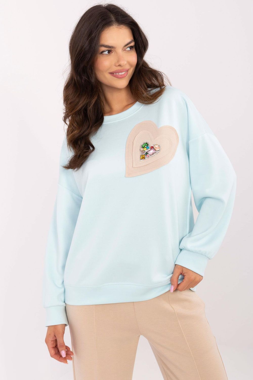 Bluza Damska Model DHJ-BL-20322.72 Light Blue - Italy Moda207028 - Niebieski