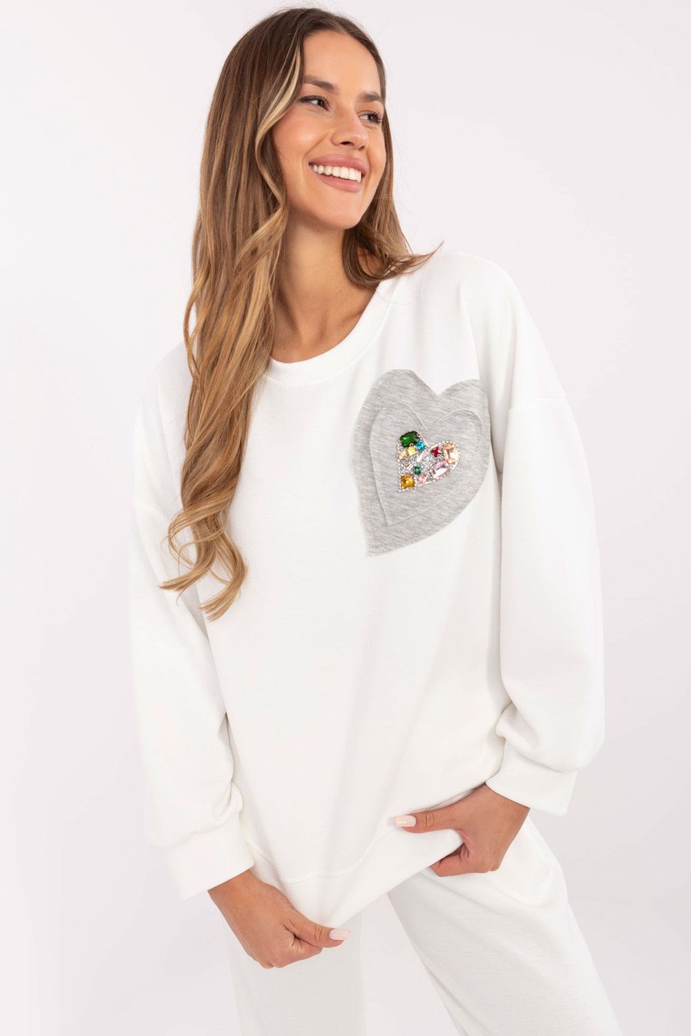 Bluza Damska Model DHJ-BL-20322.72 Ecru - Italy Moda207029 - Beżowy