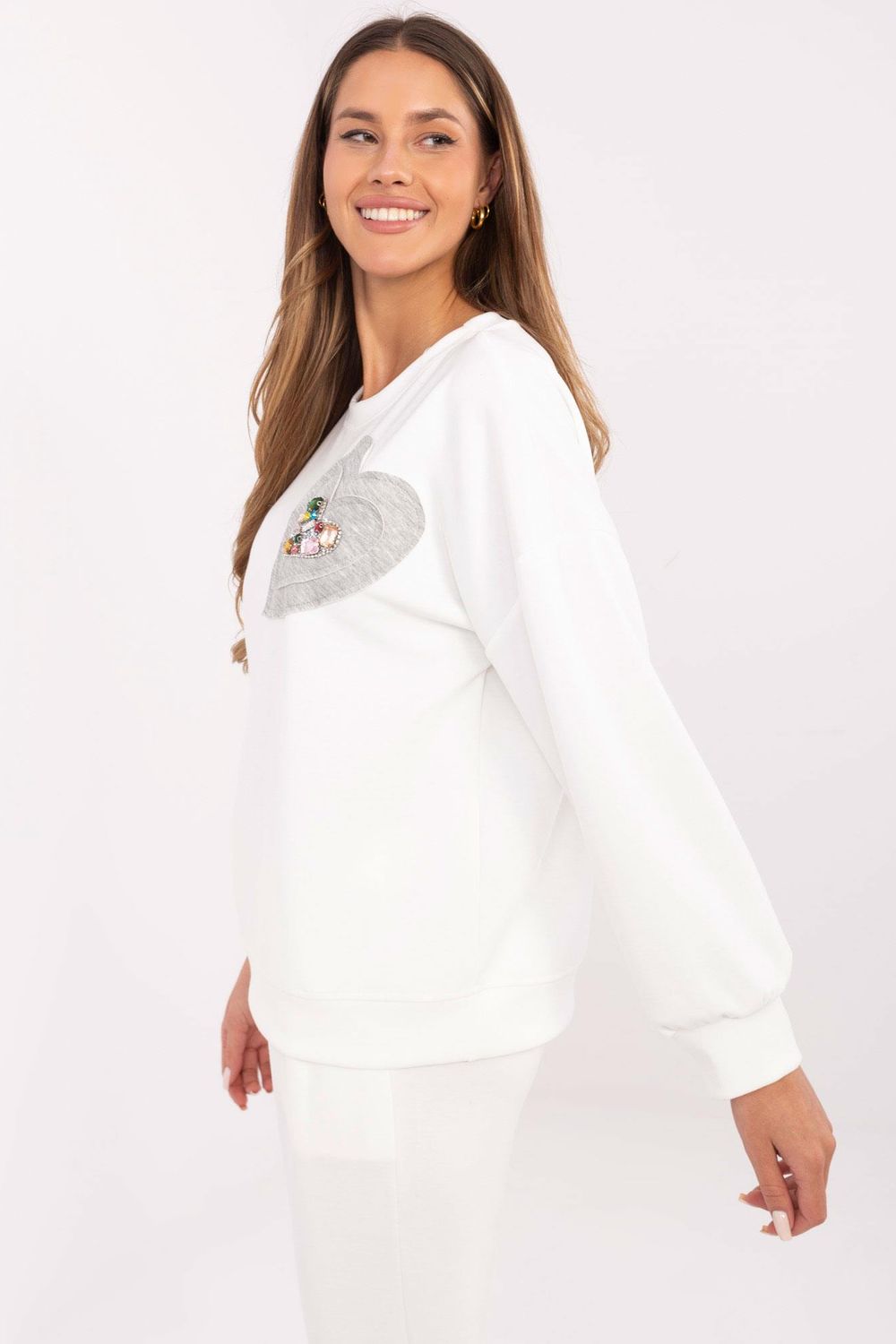 Bluza Damska Model DHJ-BL-20322.72 Ecru - Italy Moda207029 - Beżowy - obrazek 2
