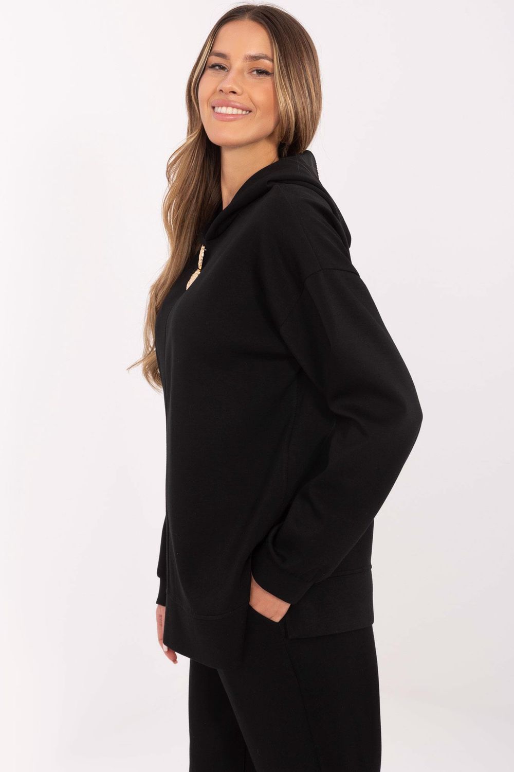 Bluza Damska Model DHJ-BL-20510.68 Black - Italy Moda207033 - Czarny - obrazek 2