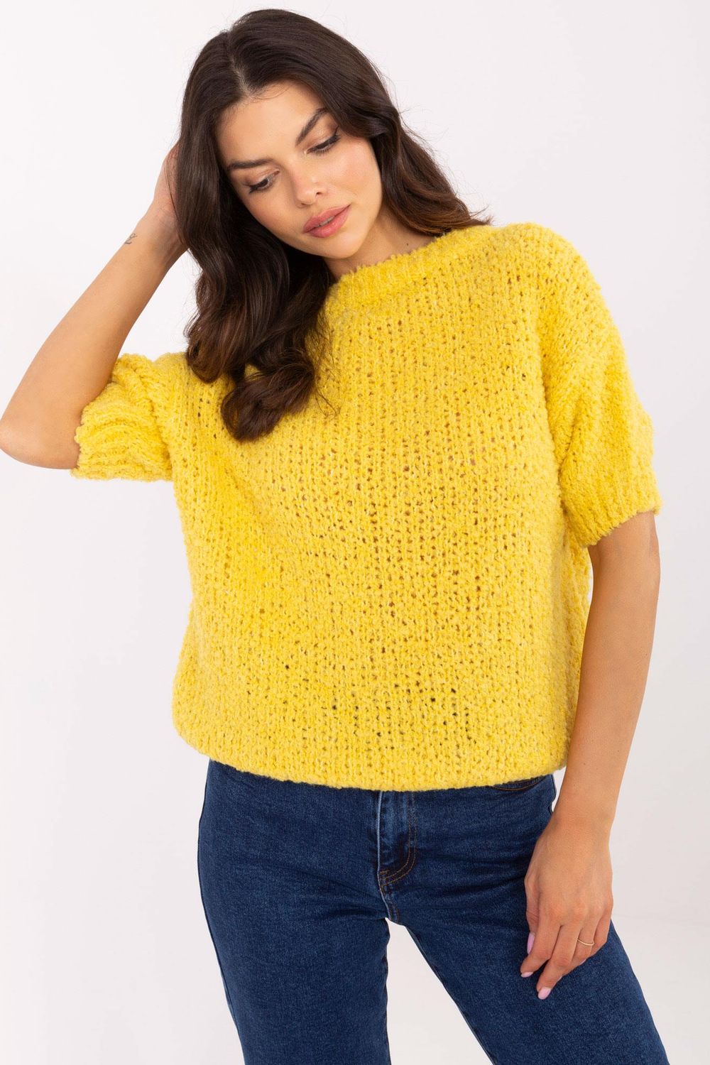 Sweter Damski Model MI-SW-2701.23 Yellow - Italy Moda207600 - Żółty