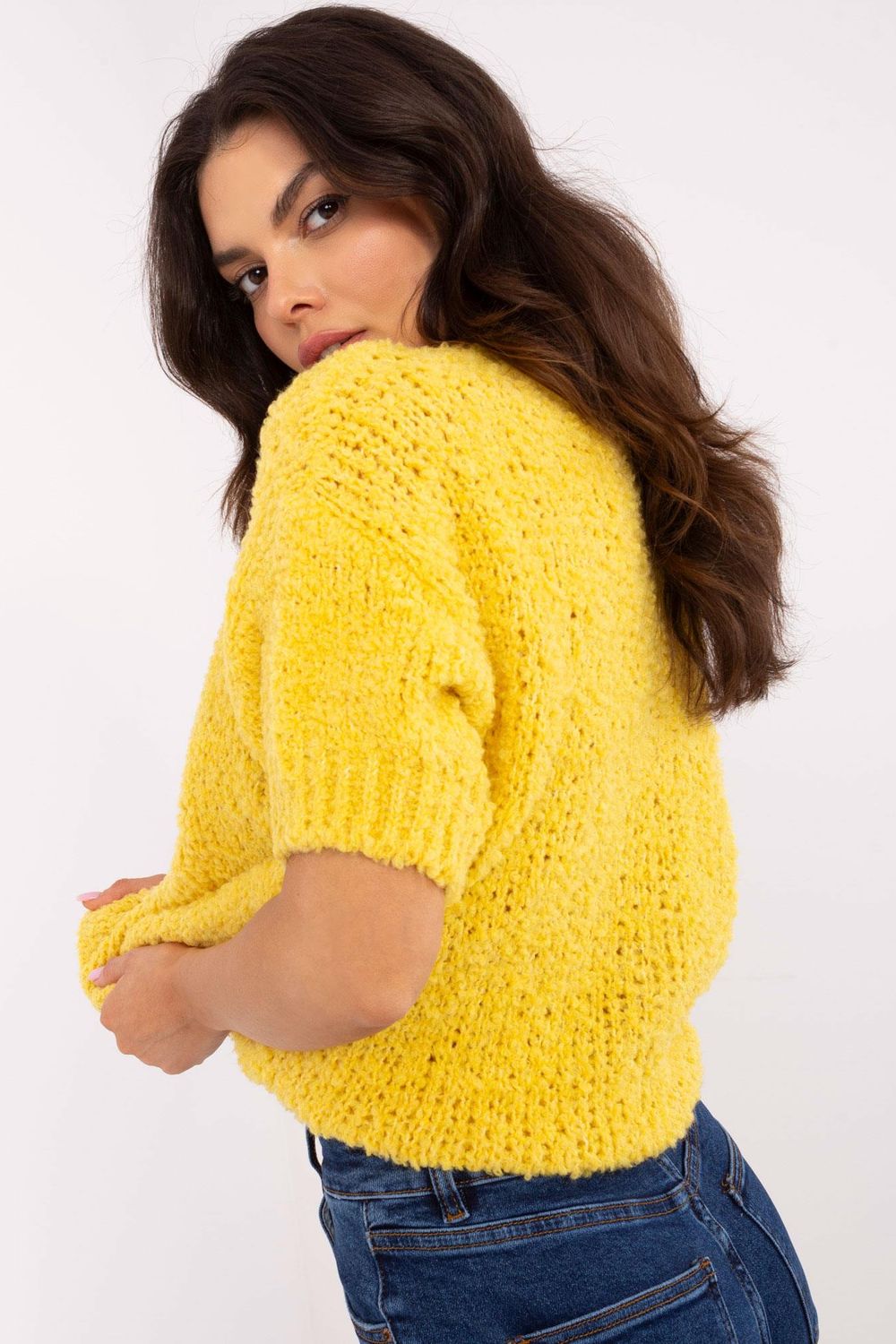 Sweter Damski Model MI-SW-2701.23 Yellow - Italy Moda207600 - Żółty - obrazek 3