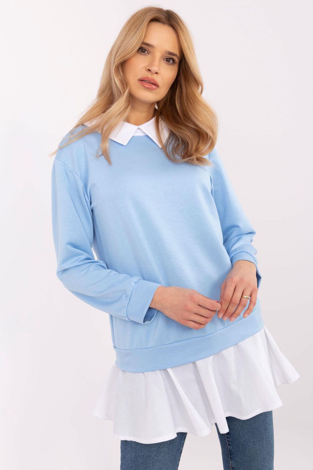 Bluzka Model MI-BZ-A5997.49 Light Blue - Italy Moda208155 - Niebieski