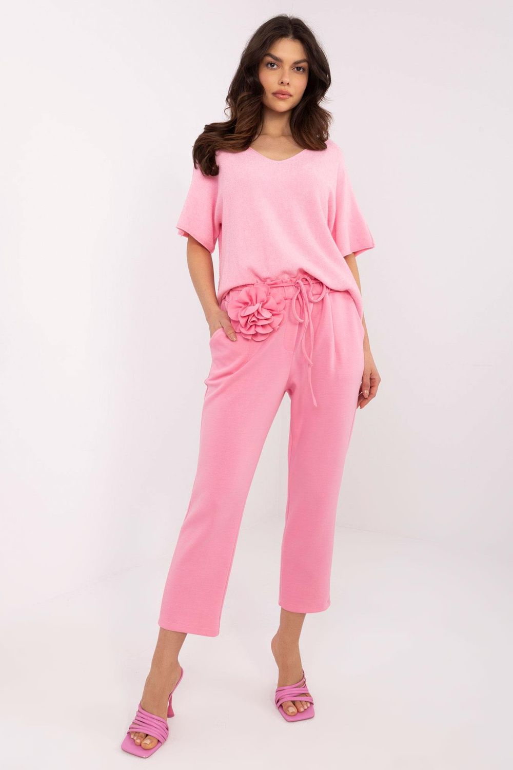 Spodnie Dresowe Model DHJ-SP-20323.70 Pink - Italy Moda208682 - Różowy