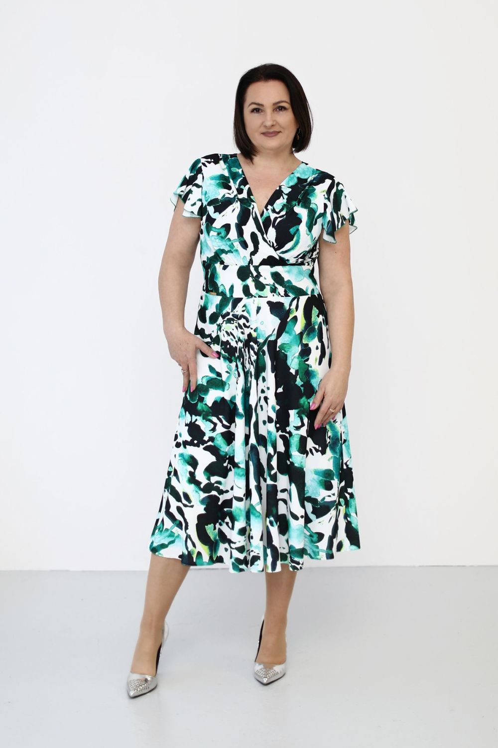 Sukienka Model Lamira Ecru/Green - Jersa209154 - Wielokolorowy