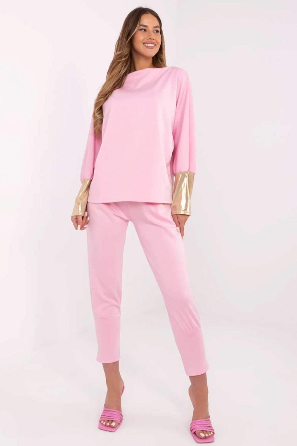 Spodnie Komplet Model DHJ-KMPL-9311.97 Light Pink - Italy Moda209499 - Różowy