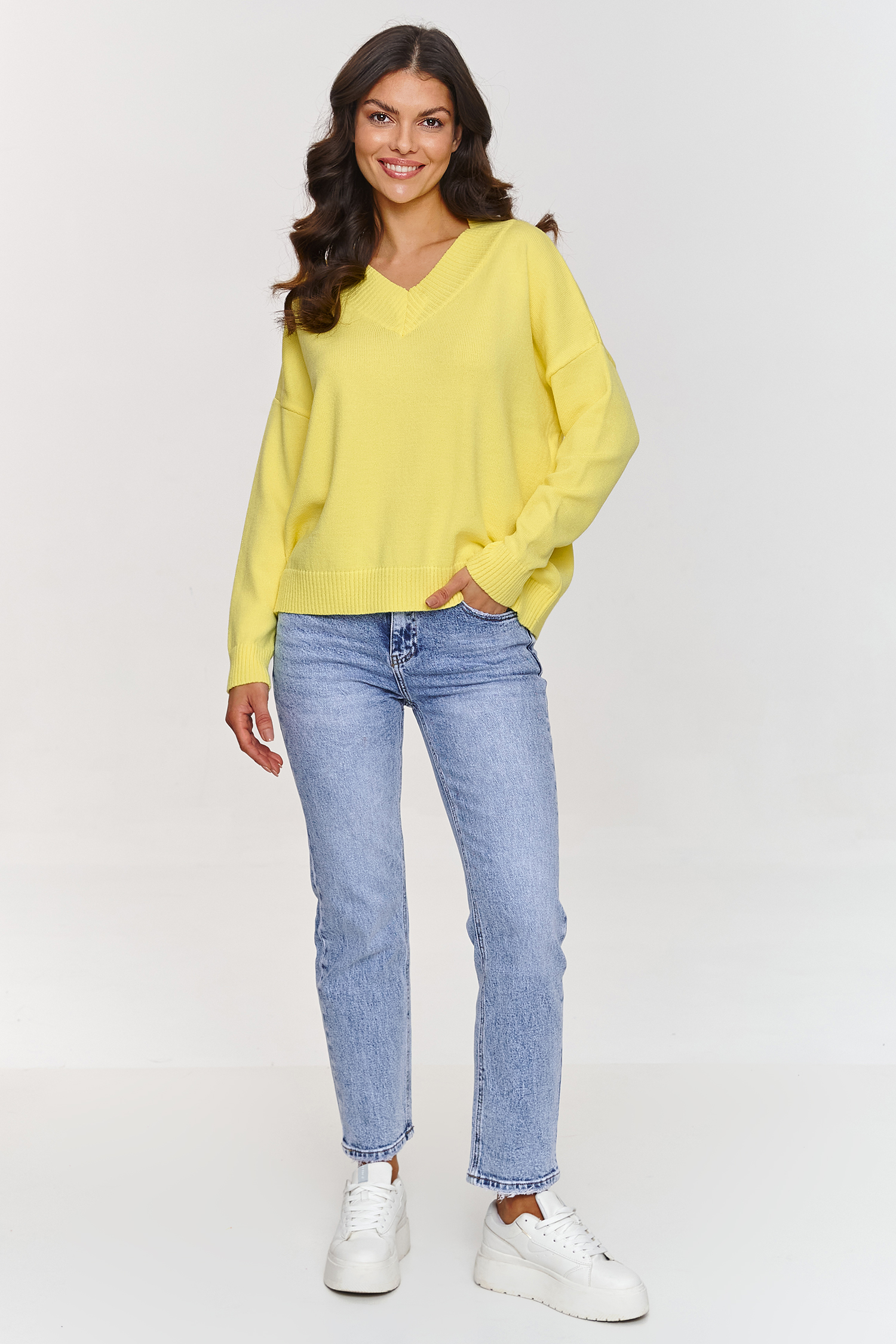 Sweter Damski Model S158 Yellow - Makadamia209724 - Żółty - obrazek 2