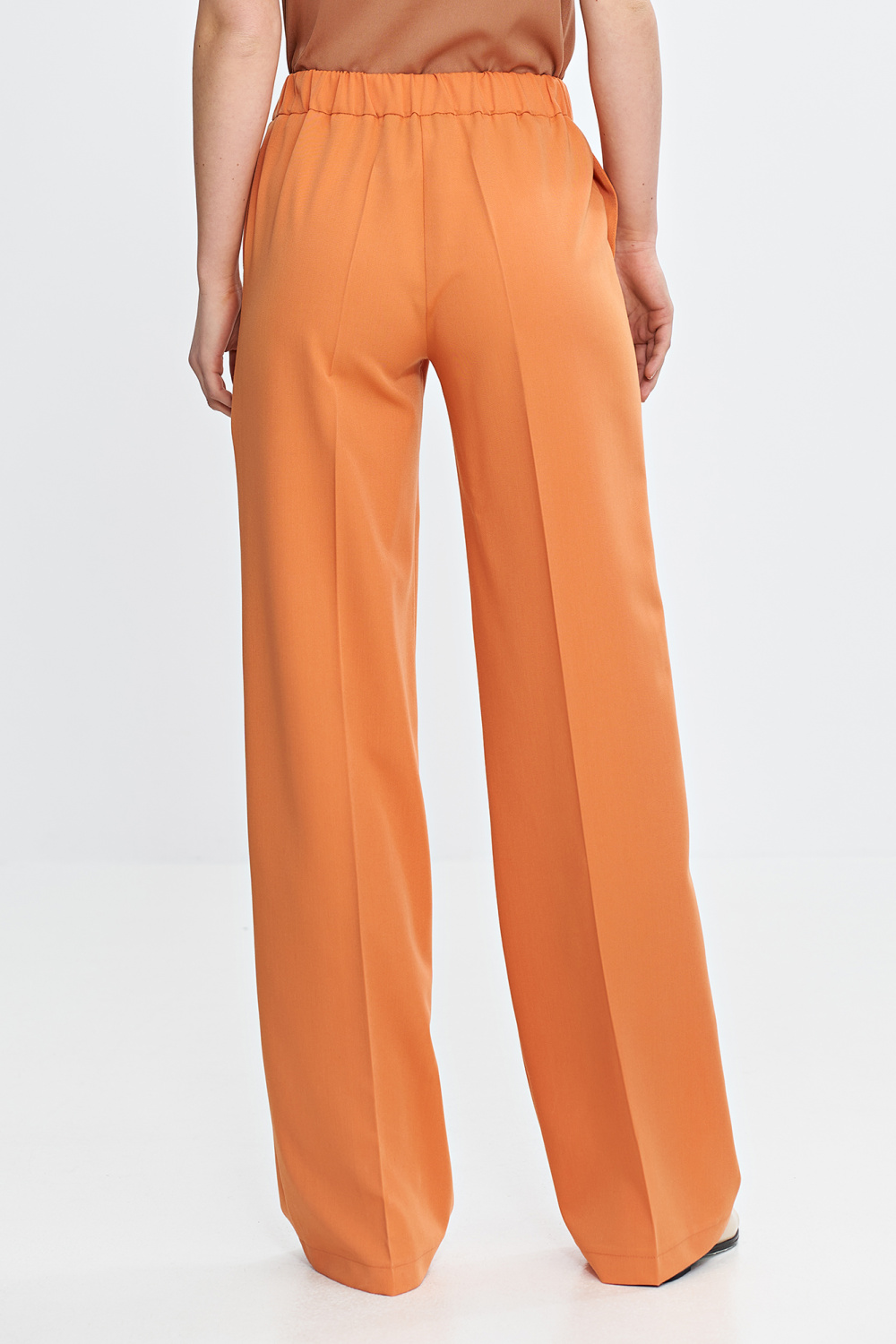 Spodnie wide leg z gumą w pasie SD113 Orange - Nife210082 - Pomarańczowy - obrazek 3