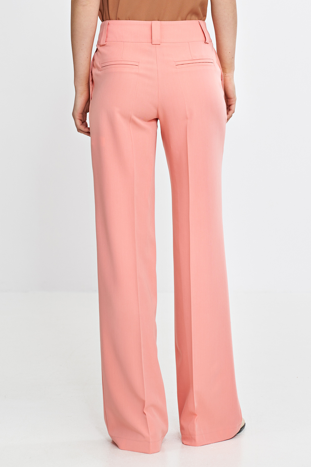 Spodnie wide leg z kantem SD112 Łosoś - Nife210084 - Różowy - obrazek 3