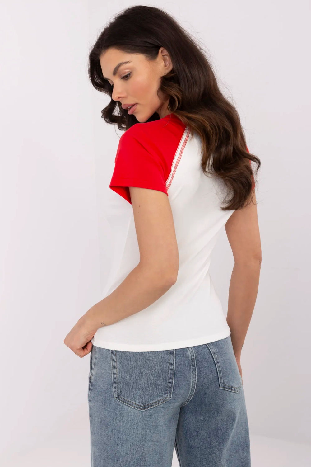 Tshirt Damski Model NM-TS-V7940.17 White/Red - NM210876 - Biały - obrazek 3