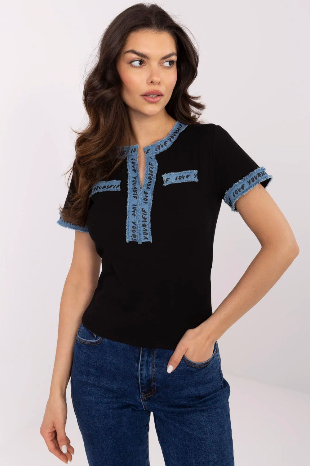 Tshirt Damski Model NM-TS-V8295.35 Black - NM210880 - Czarny