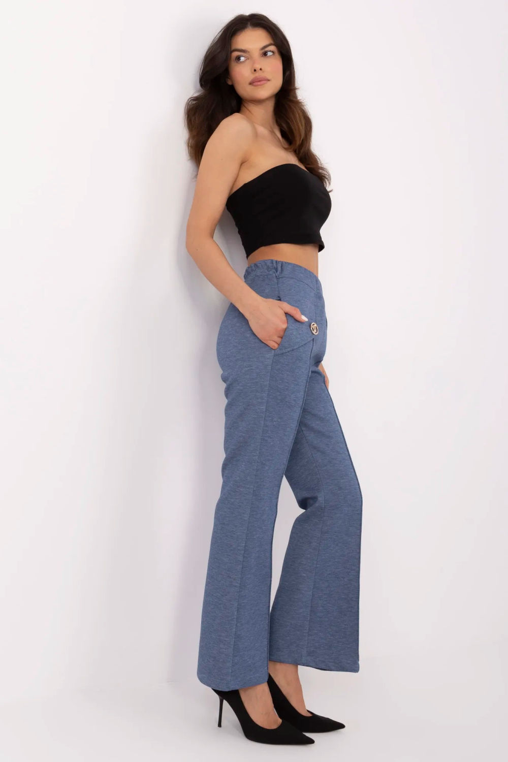 Spodnie Dresowe Model DHJ-SP-20518.12 Dark Blue - Italy Moda210963 - Niebieski - obrazek 2