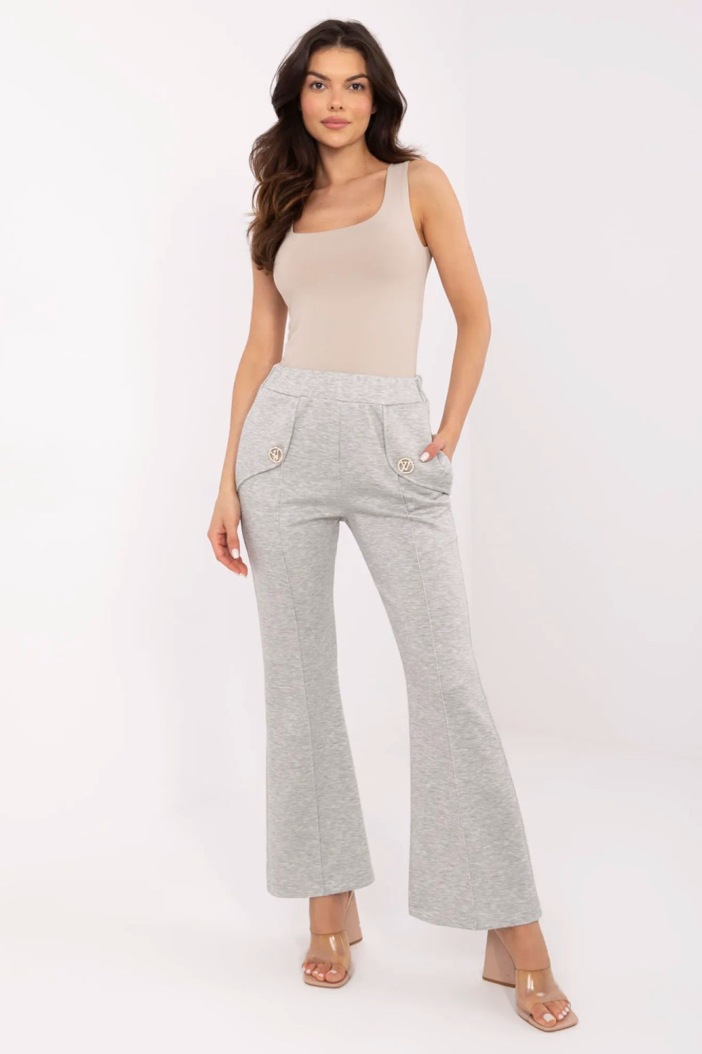 Spodnie Dresowe Model DHJ-SP-20518.12 Grey - Italy Moda210964 - Szary