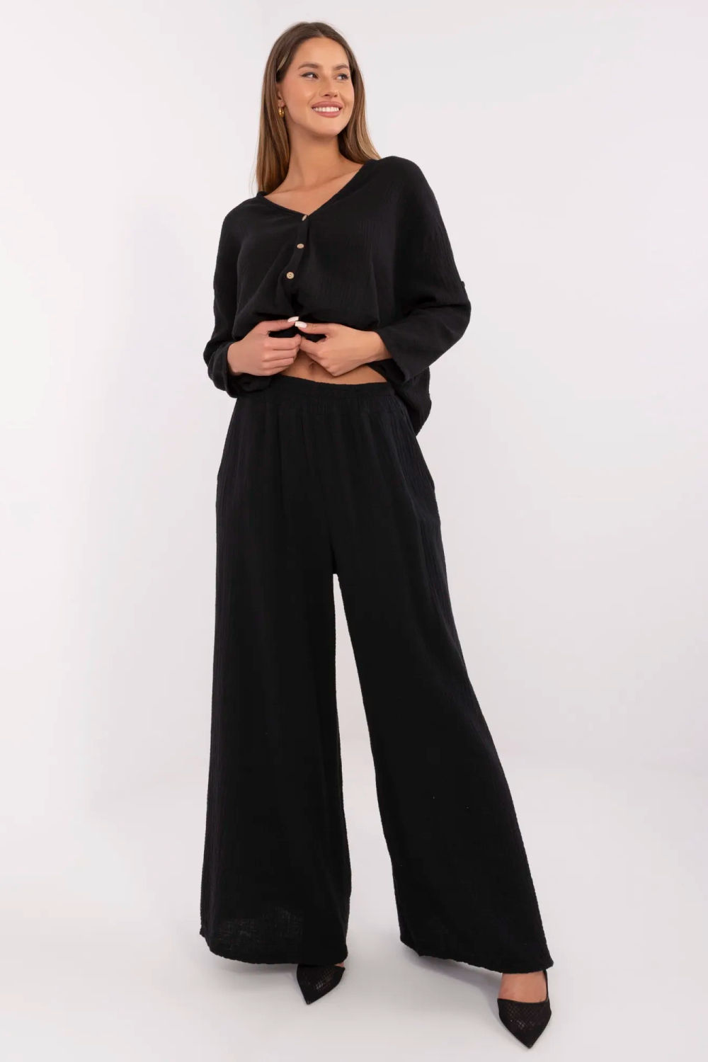 Spodnie Damskie Model MI-SP-2563.84 Black - Italy Moda211274 - Czarny