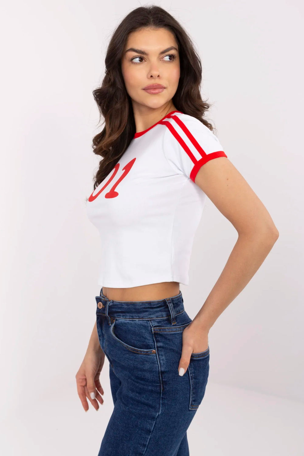 T-shirt Damski model NM-TS-NG25218.83 White/Red - NM211469 - Biały - obrazek 2