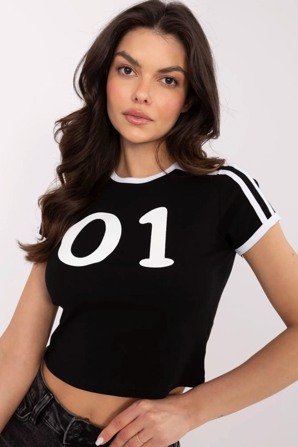 Tshirt Damski Model NM-TS-NG25218.83 Black/White - NM211471 - Biały - obrazek 4