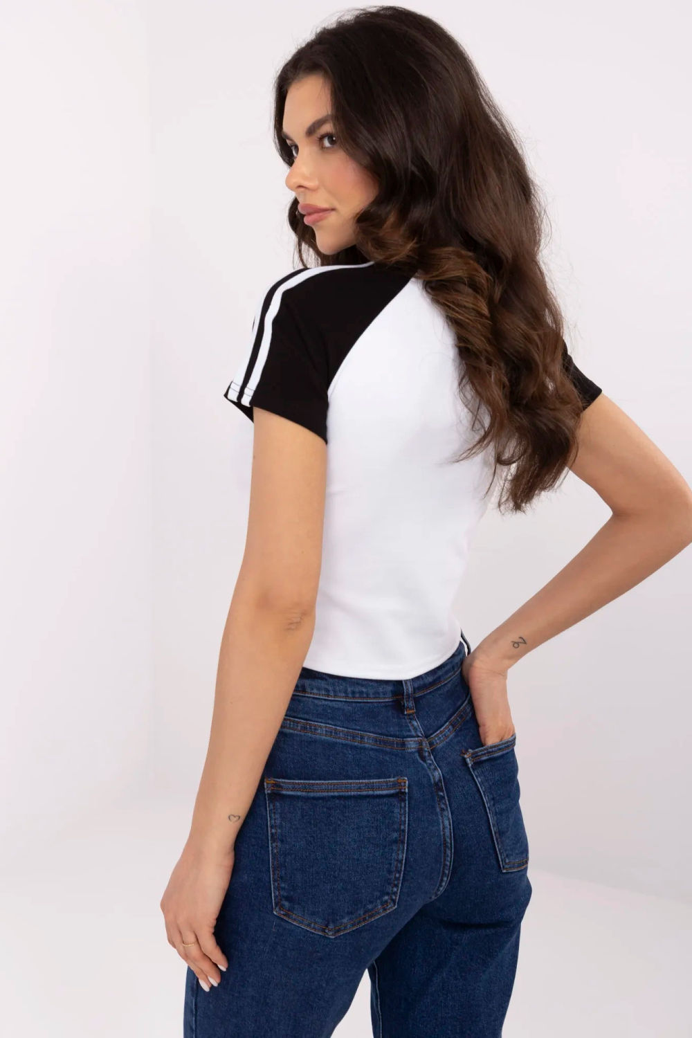 Tshirt Damski Model NM-TS-NG3772.82 White/Black - NM211472 - Czarny - obrazek 3