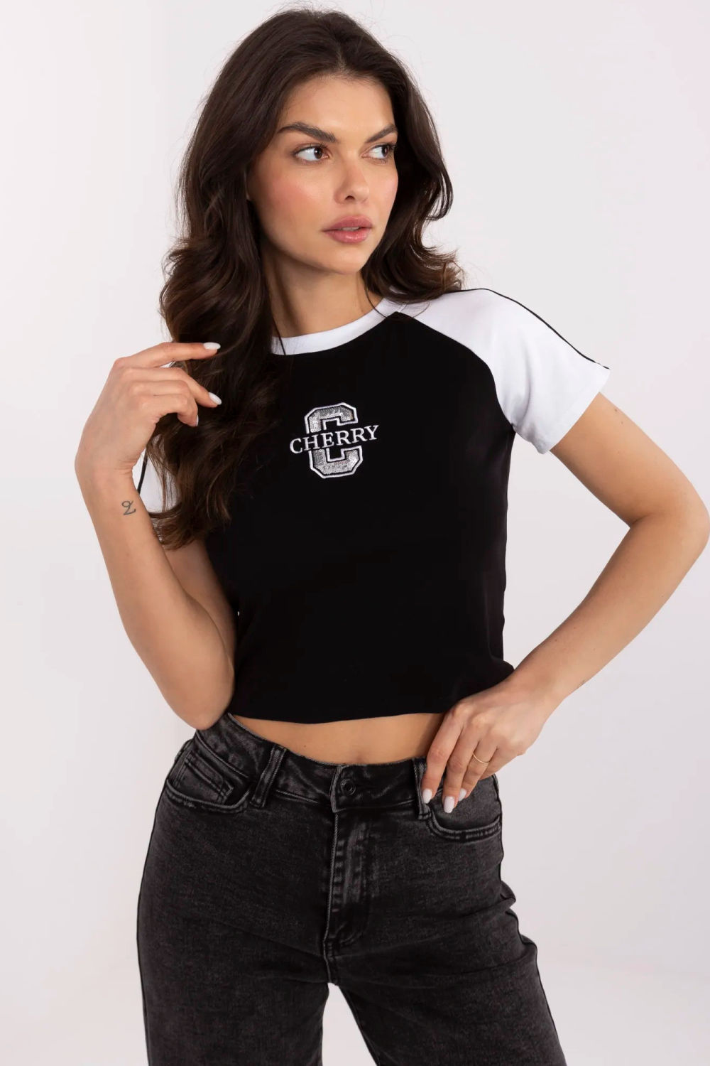 T-shirt Damski Model NM-TS-NG3772.82 Black/White - NM211473 - Biały